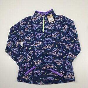 Chubbies Sweater Mens Medium Multicolor Fleece 1/4 Zip Dinosaur Squad Goal